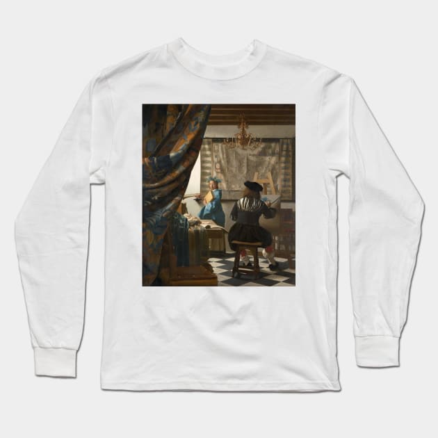 The Art of Painting by Jan Vermeer Long Sleeve T-Shirt by Classic Art Stall